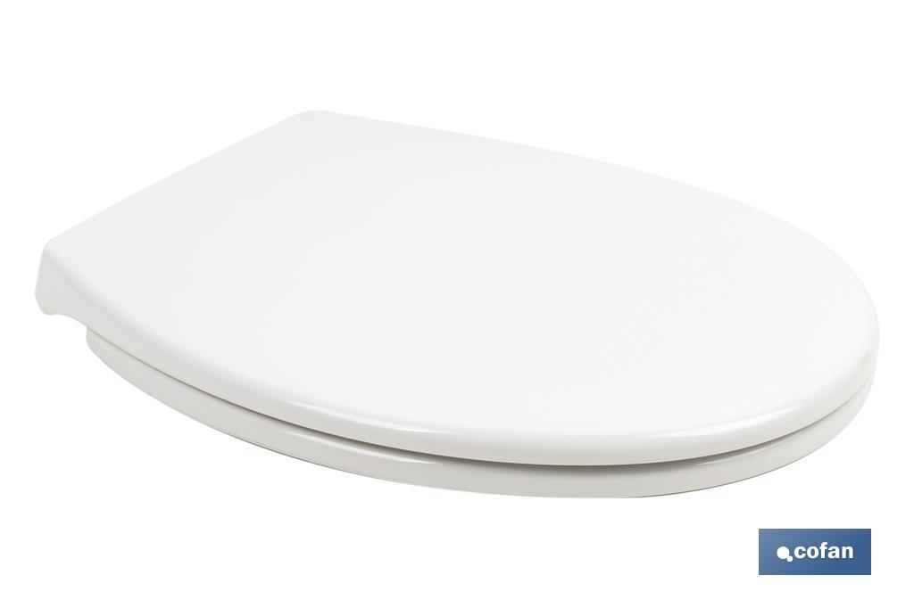 Oval-shaped toilet seat | Material: polypropylene | Soft close and noiseless - Cofan