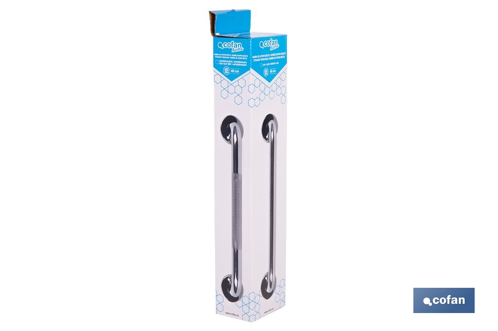 Barra de apoio reta | Cor: Branca | Material: Aço pintado | Vários tamanhos - Cofan
