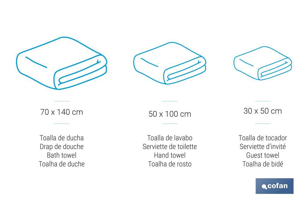 Lot de 3 serviettes de couleur bleu marine avec 580 g/m2 | Gamme Marin | Lot de serviettes 100 % coton - Cofan