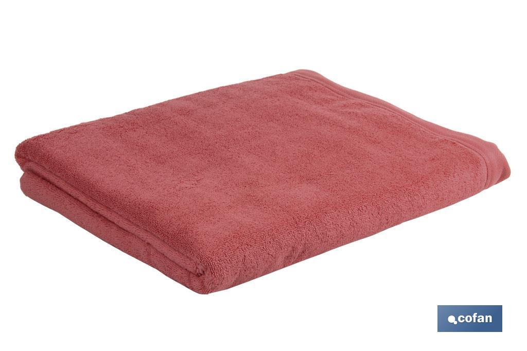 Set of 3 coral-coloured bath towels with 580g/m2 | Jamaica range | Set of bath towels made of 100% cotton - Cofan