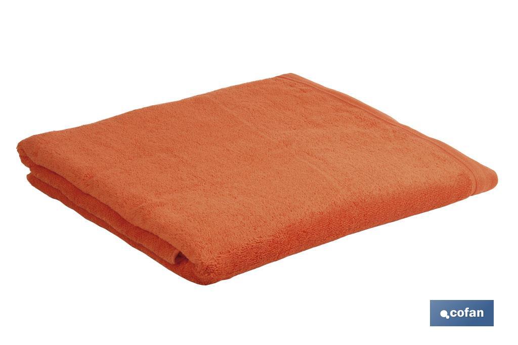 Lot de 3 serviettes de couleur orange avec 580 g/m2 | Gamme Amanecer | Lot de serviettes 100 % coton - Cofan
