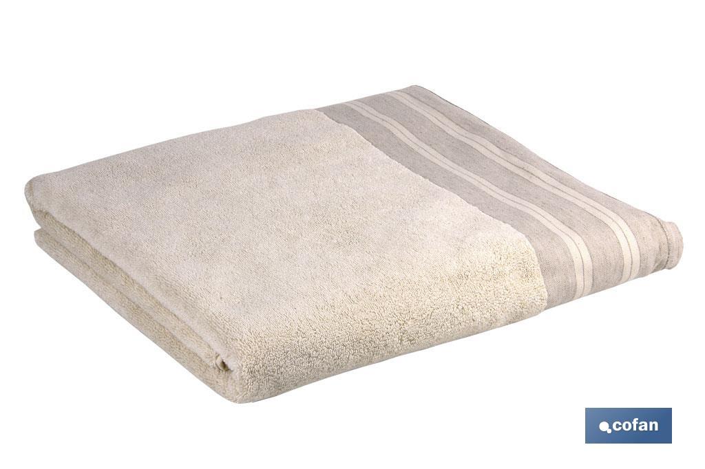 Lot de 2 serviettes de couleur nature avec 600 g/m2 | Gamme Inspiración | Lot de serviettes 95 % de coton et 5 % de lin  - Cofan