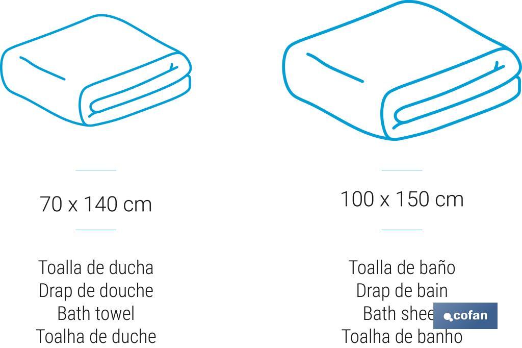 Lot de 2 serviettes de couleur nature avec 600 g/m2 | Gamme Inspiración | Lot de serviettes 95 % de coton et 5 % de lin  - Cofan