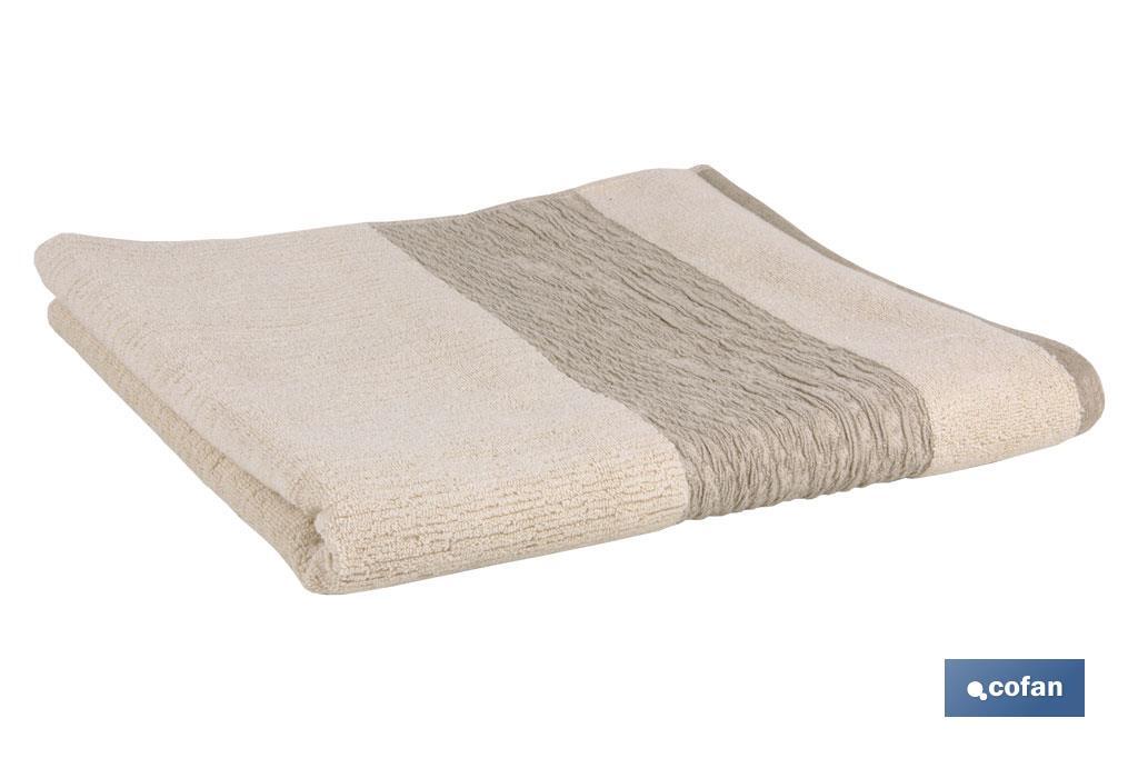 Lot de 3 serviettes de couleur nature avec 600 g/m2 | Gamme Alma | Lot de serviettes 95 % de coton et 5 % de lin - Cofan