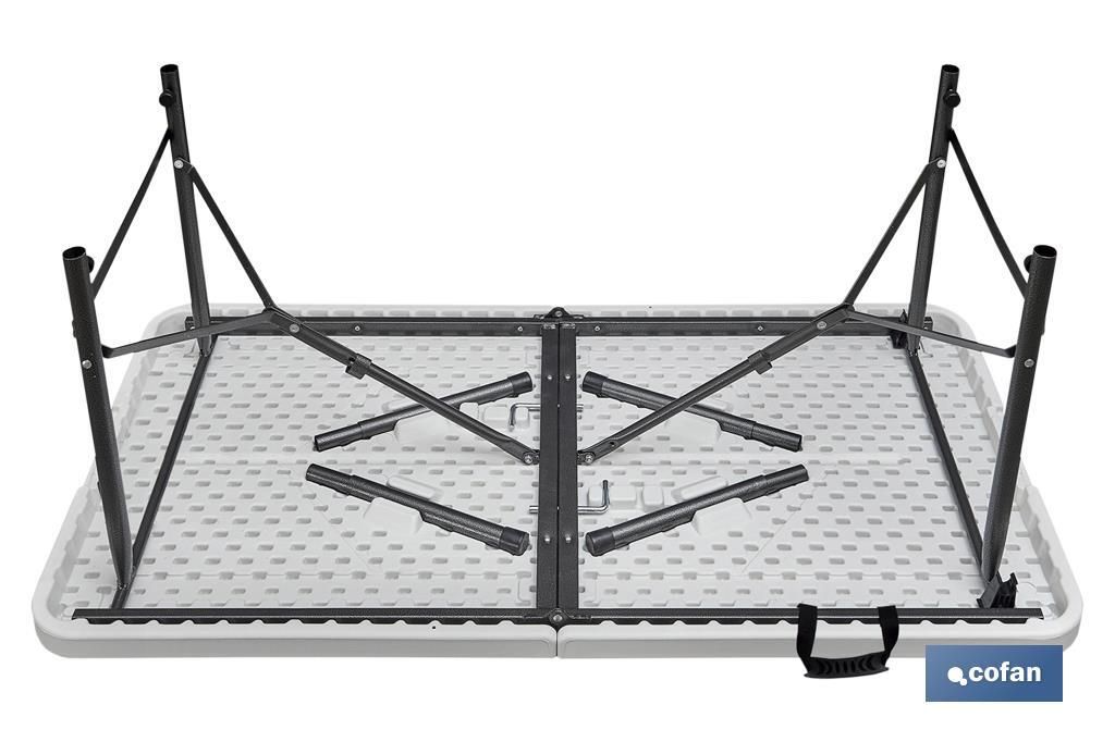 Mesa dobrável retangular | Cor: branca | Medidas da mesa desdobrada: 122 x 60 x 74 cm - Cofan