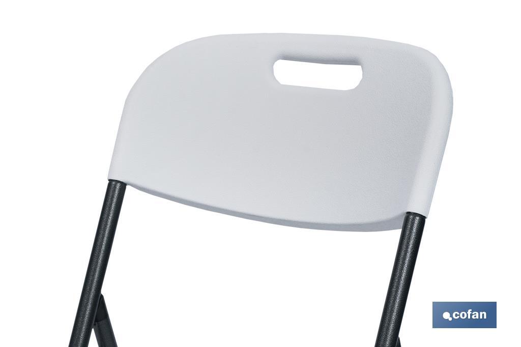Cadeira dobrável de cor branca | Adequada para utilização no interior e no exterior | Dimensões: 46 x 53 x 86 cm  - Cofan