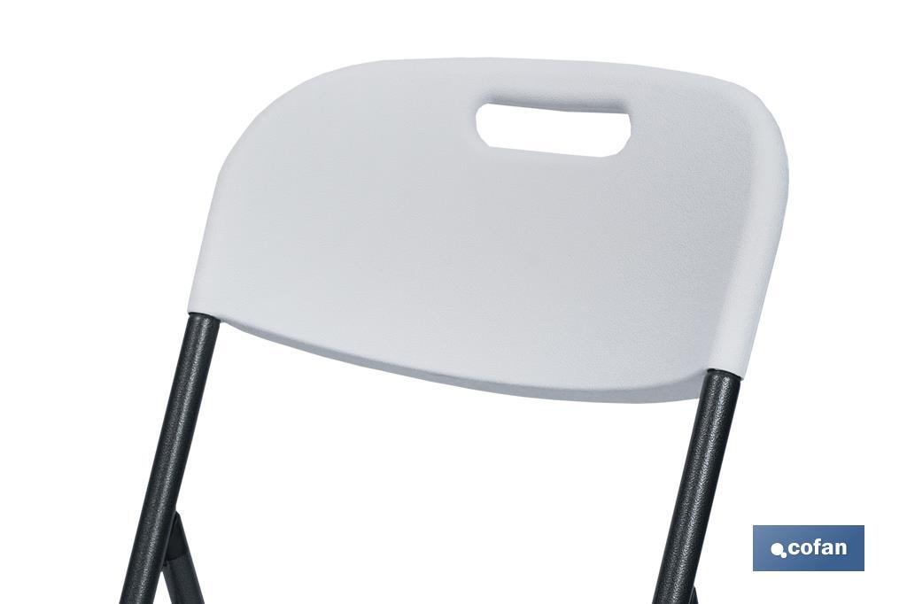 Silla plegable de color blanco | Adecuada para interiores y exteriores | Medidas: 46 x 53 x 86 cm - Cofan