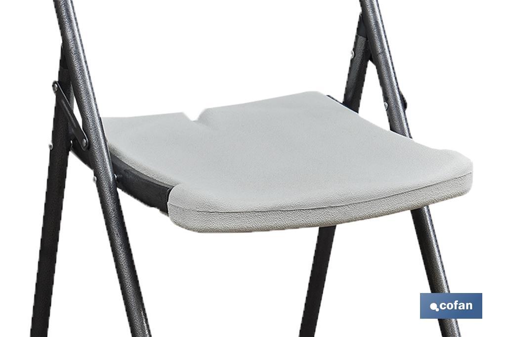 Chaise haute pliante de couleur blanche | Appropriée pour l'intérieur et l'extérieur | Dimensions : 77 x 44 x 109 cm  - Cofan