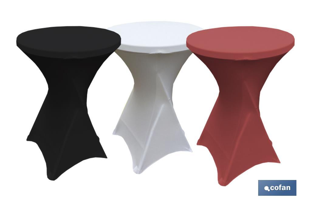 Cobertura de Mesa Bar | Cor Branco, Preto ou Vermelho | Toalha de mesa elasticos de licra para mesa de coquetel - Cofan