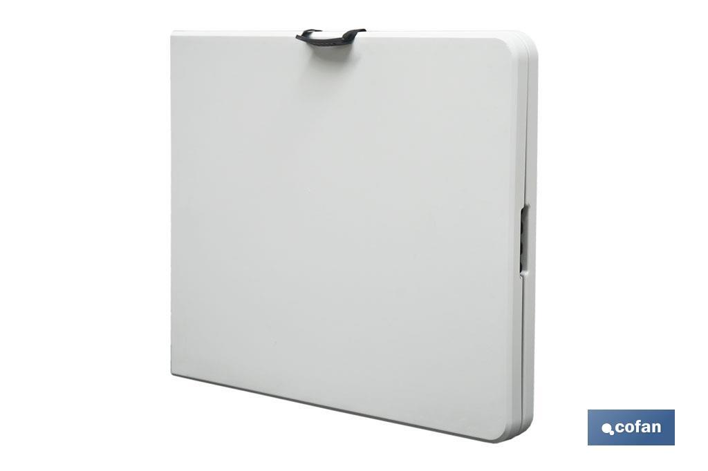 Mesa Plegable Rectangular con bloqueo de seguridad | Color: Blanco | Dos medidas a elegir - Cofan