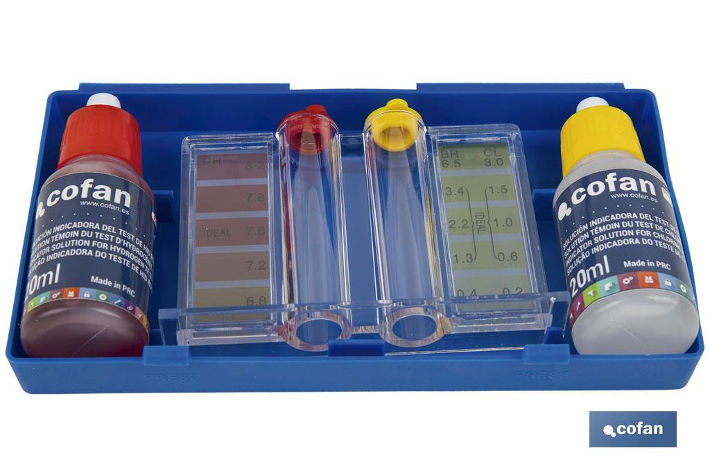 Kit con test de cloro y pH para piscinas | Medidor y analizador de agua - Cofan