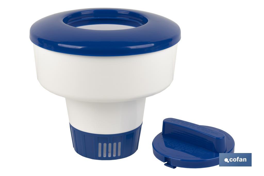 Dosificador de cloro flotante para piscinas en pastillas de 100 o 200 g - Cofan