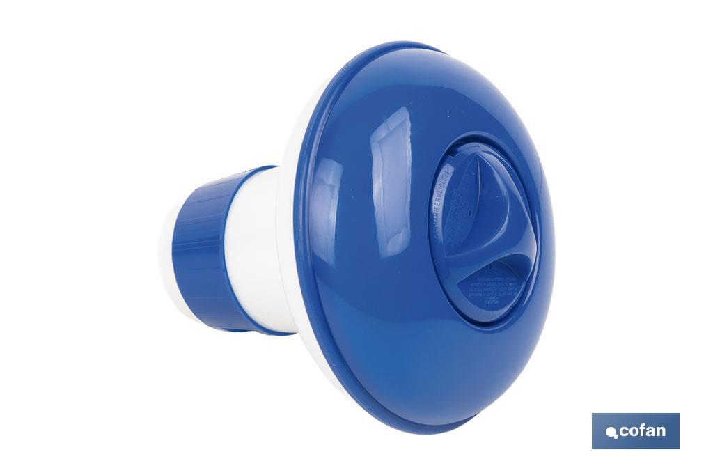 Dosificador de cloro flotante para piscinas en pastillas de 100 o 200 g - Cofan