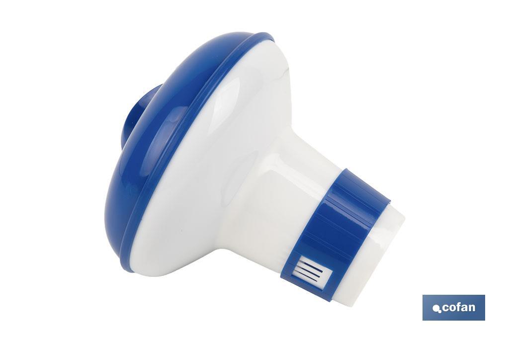 Dosificador de cloro flotante para piscinas en pastillas de 100 o 200 g - Cofan