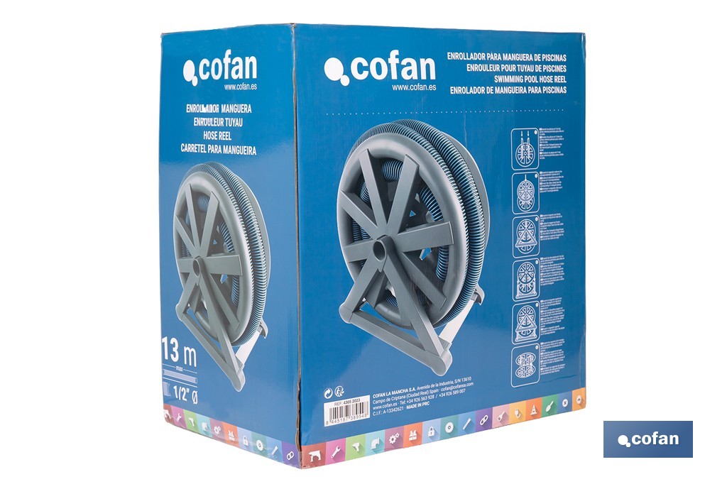 Pool hose reel | Hose of 13 metres in length - Cofan
