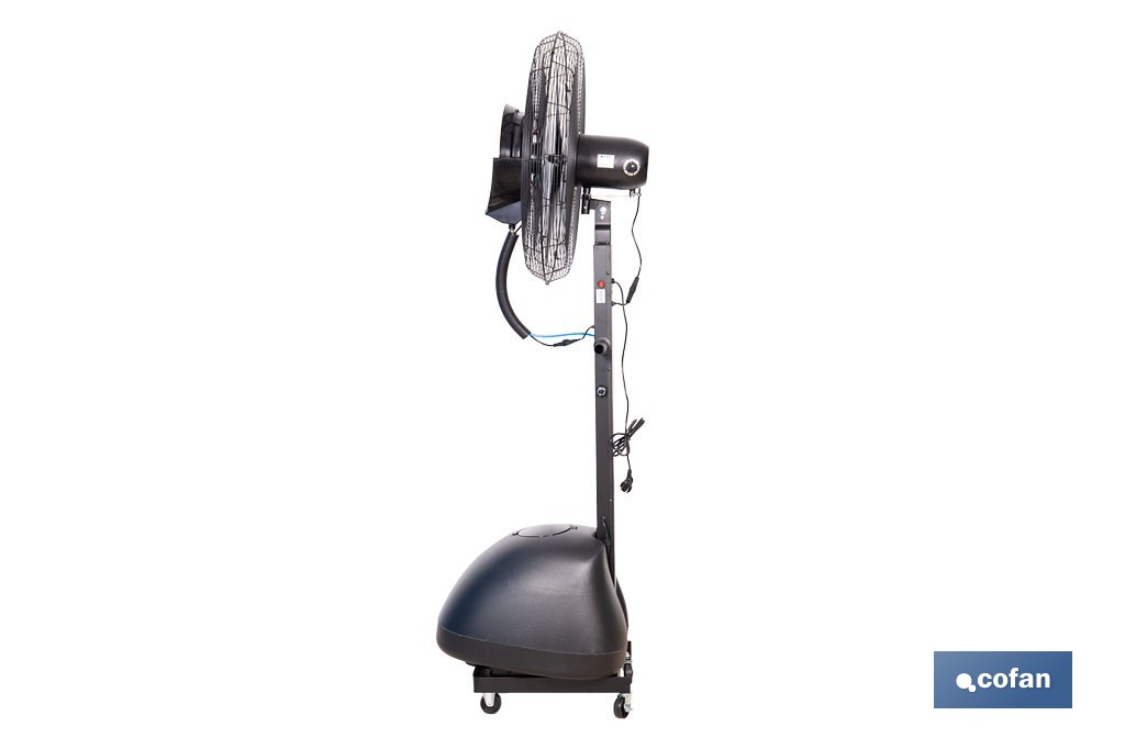 Ventilador industrial de pie con nebulizador | Depósito de 48 litros, 3 velocidades | Oscilación 90° y 3 aspas de aluminio - Cofan