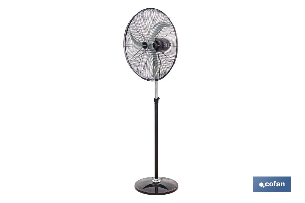 Ventilador de pie industrial con 3 velocidades | 3 aspas de aluminio, función de oscilación | Disponible en diferentes medidas y potencias - Cofan