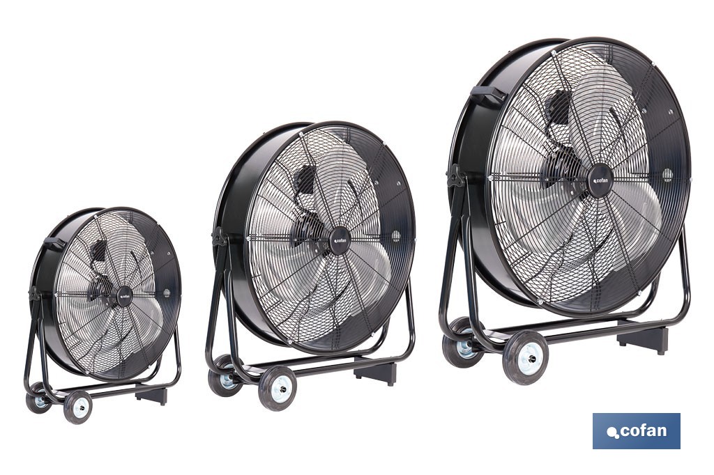 Ventilador industrial de suelo con 3 aspas | Potente motor con varias velocidades | Disponible en diferentes medidas y potencias - Cofan
