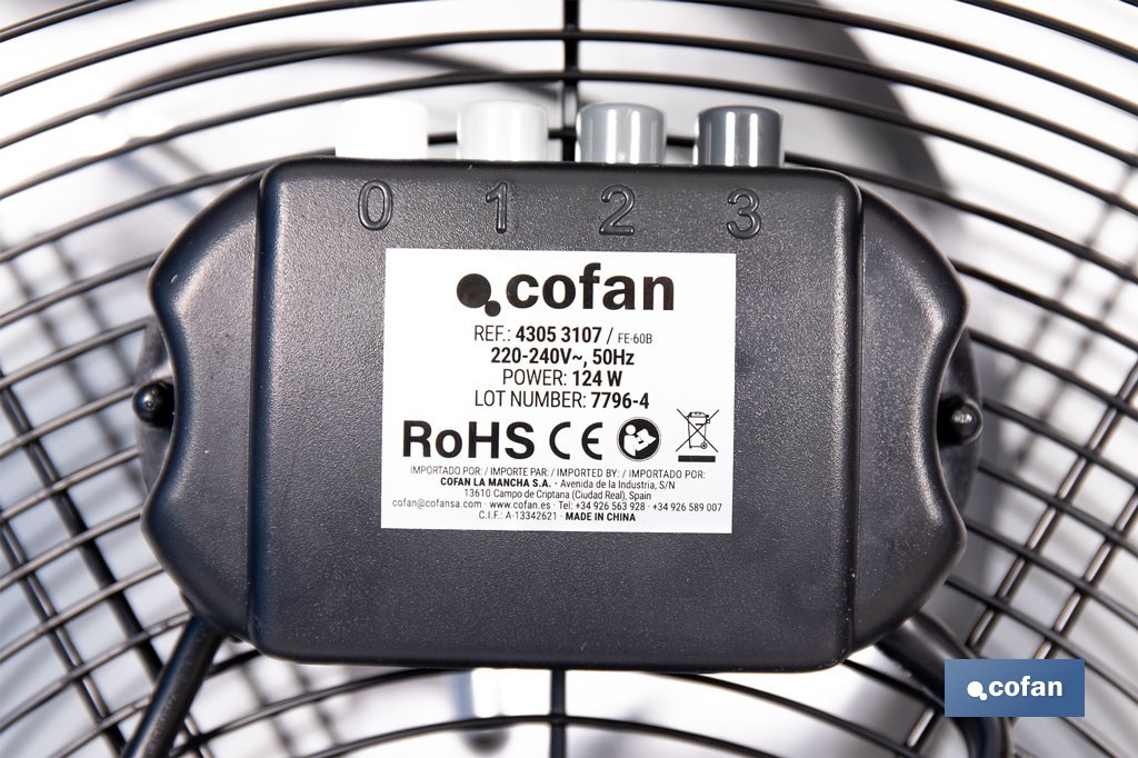 Ventilador industrial de suelo con 3 aspas | Potente motor con varias velocidades | Disponible en diferentes medidas y potencias - Cofan