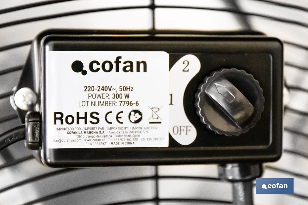 Ventilador industrial de suelo con 3 aspas | Potente motor con varias velocidades | Disponible en diferentes medidas y potencias - Cofan