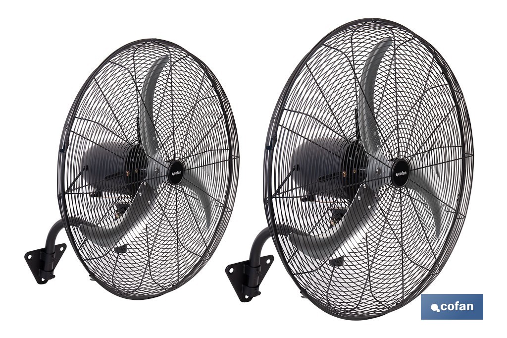 Ventilador de pared industrial con 3 velocidades | 3 aspas de aluminio, función de oscilación | Disponible en diferentes medidas y potencias - Cofan