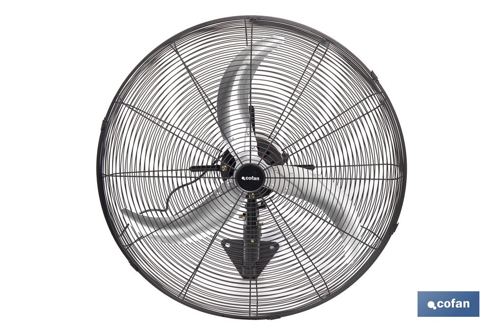 Ventilador de pared industrial con 3 velocidades | 3 aspas de aluminio, función de oscilación | Disponible en diferentes medidas y potencias - Cofan