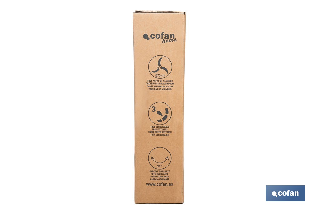 Ventilador de pared industrial con 3 velocidades | 3 aspas de aluminio, función de oscilación | Disponible en diferentes medidas y potencias - Cofan