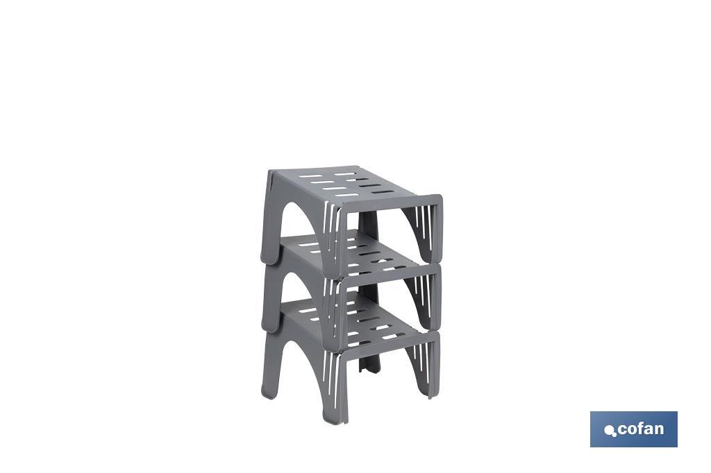 Stackable shoe racks | Colour: grey | Maximum storage space - Cofan