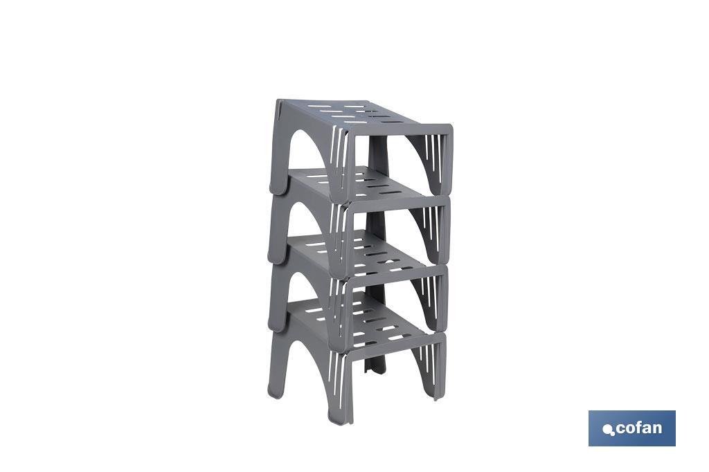 Stackable shoe racks | Colour: grey | Maximum storage space - Cofan