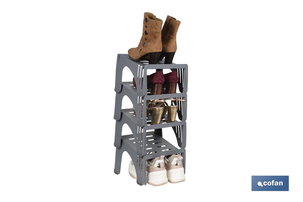 Stackable shoe racks | Colour: grey | Maximum storage space - Cofan