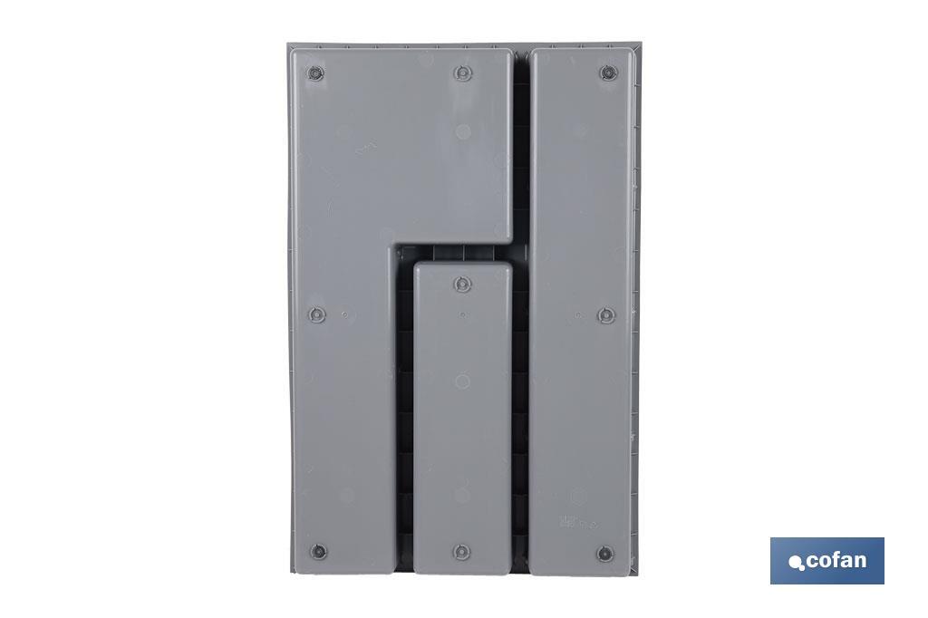 Organizador de cubiertos con separadores para cajón | Cubertero con 8 compartimentos y separadores modulares | Color: gris | Material: polipropileno - Cofan