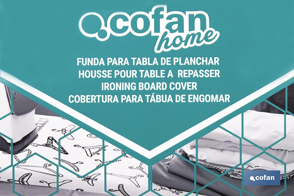 Funda acolchada para tabla de planchar | Color: gris metalizado | Material: 100 % algodón | Refleja el vapor | Disponible en dos medidas diferentes - Cofan
