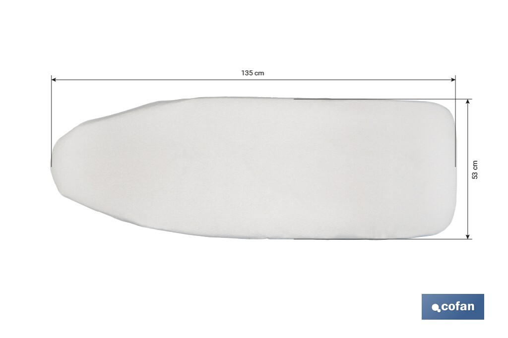 Funda acolchada para tabla de planchar | Color: gris metalizado | Material: 100 % algodón | Refleja el vapor | Disponible en dos medidas diferentes - Cofan