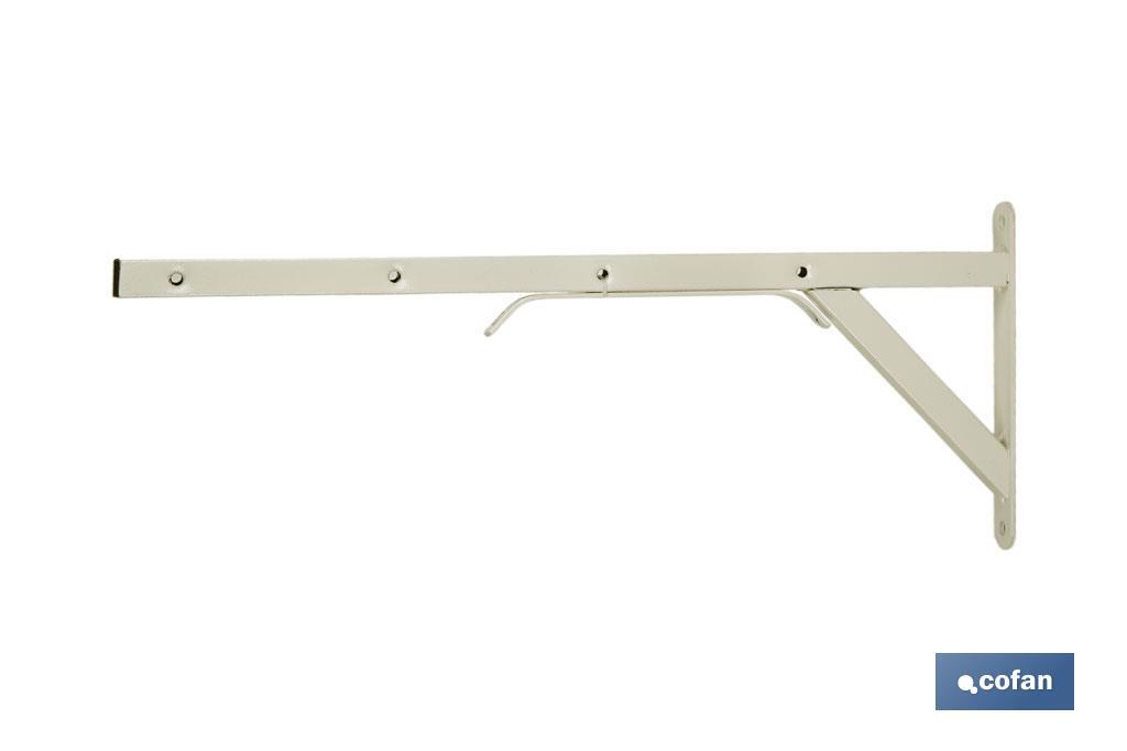 Étendoir mural en forme d'équerre de couleur blanche | Dimensions : 50 x 20 cm  - Cofan