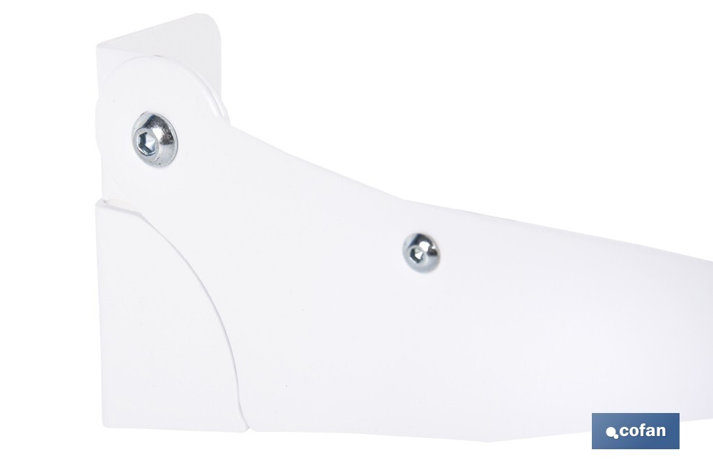 Tendedero de pared abatible | 6 varillas de aluminio | Área de tendido de 4,5 m | Longitud: 75 cm | Color: blanco - Cofan