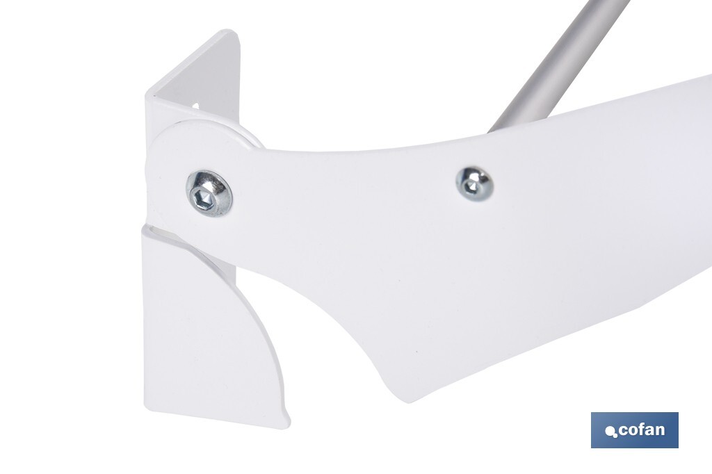 Tendedero de pared abatible | 6 varillas de aluminio | Área de tendido de 4,5 m | Longitud: 75 cm | Color: blanco - Cofan