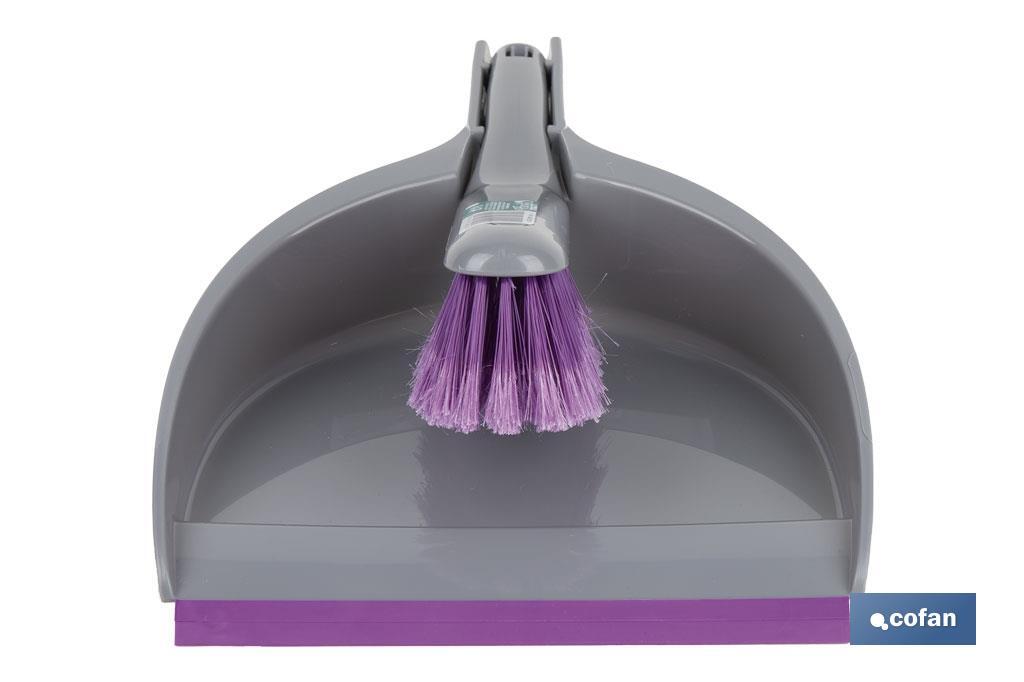 Balayette avec pelle à poussière | Bord en caoutchouc | Convient pour la maison, la voiture, le bureau | Disponible en plusieurs couleurs - Cofan