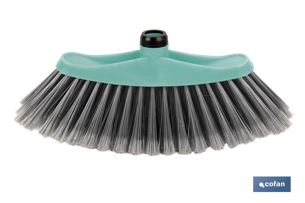 Tête de balai | Bloc en polypropylène | Fibres en PVC | Couleur : turquoise et gris | Dimensions : 34 x 8 x 15 cm - Cofan