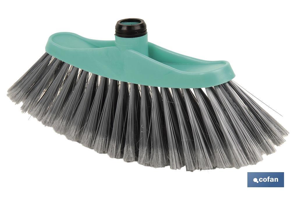 Tête de balai | Bloc en polypropylène | Fibres en PVC | Couleur : turquoise et gris | Dimensions : 34 x 8 x 15 cm - Cofan
