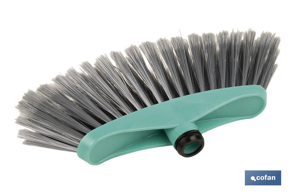 Tête de balai | Bloc en polypropylène | Fibres en PVC | Couleur : turquoise et gris | Dimensions : 34 x 8 x 15 cm - Cofan