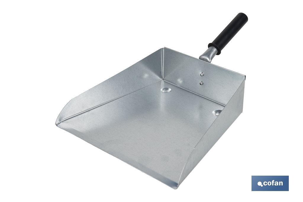 Pelle à poussière métallique avec manche court | Matériau : tôle galvanisée | Hauteur totale de 7 cm - Cofan
