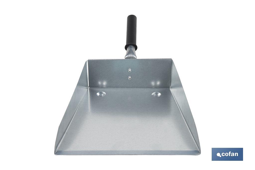 Pelle à poussière métallique avec manche court | Matériau : tôle galvanisée | Hauteur totale de 7 cm - Cofan