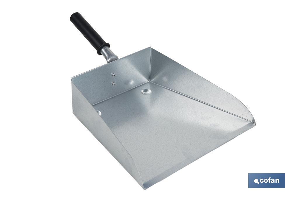 Pelle à poussière métallique avec manche court | Matériau : tôle galvanisée | Hauteur totale de 7 cm - Cofan