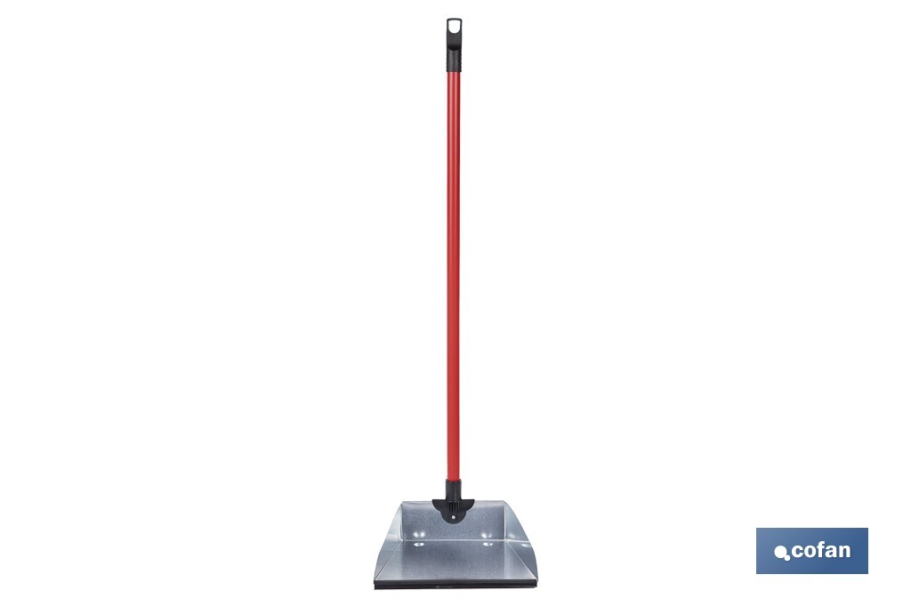 Pelle à poussière en métal | Tôle galvanisée | Manche fileté inclus | Durabilité et nettoyage professionnel | Dimensions : 83 x 24 cm - Cofan