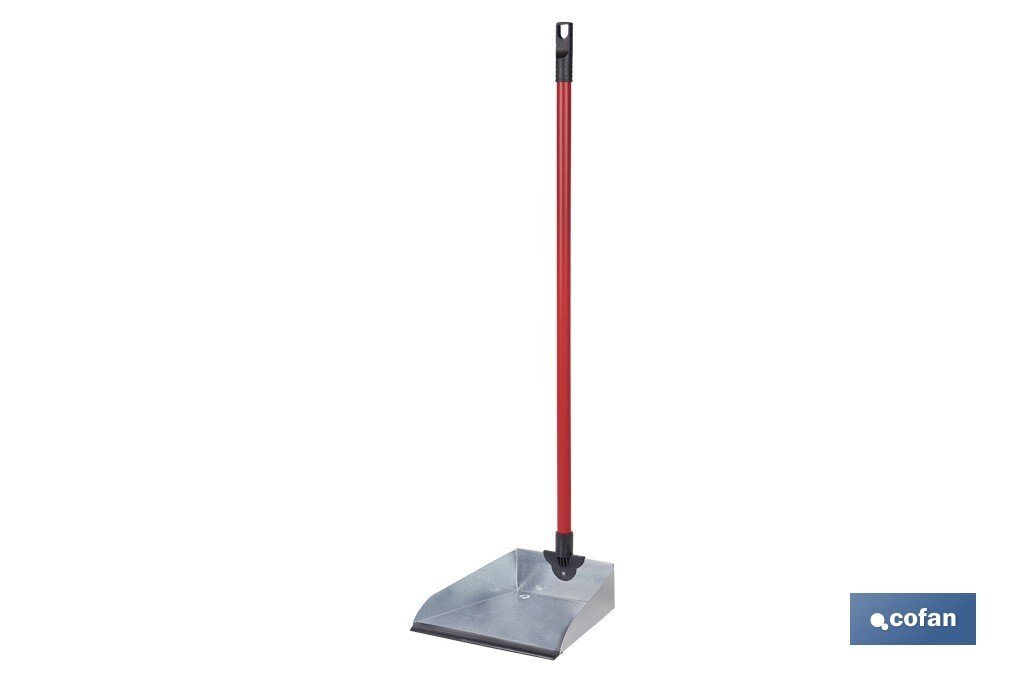 Pelle à poussière en métal | Tôle galvanisée | Manche fileté inclus | Durabilité et nettoyage professionnel | Dimensions : 83 x 24 cm - Cofan