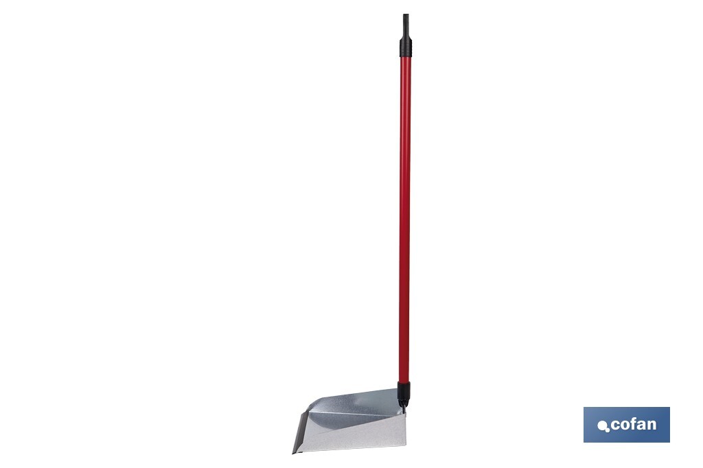 Pelle à poussière en métal | Tôle galvanisée | Manche fileté inclus | Durabilité et nettoyage professionnel | Dimensions : 83 x 24 cm - Cofan
