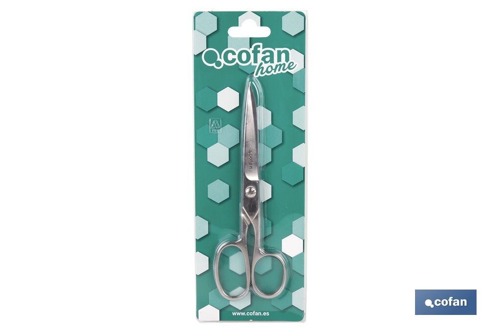Tijeras de modista | Hojas de acero al carbono | Precisión en el corte de tejidos | Dedales de diferente tamaño| Acabado niquelado | Longitud 17,5 cm - Cofan