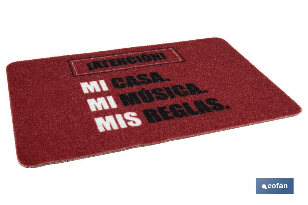 Paillasson d'entrée "Reglas" | Approprié pour l'intérieur et l'extérieur | Matériau résistant | Base antidérapante | Dimensions : 40 x 60 cm - Cofan