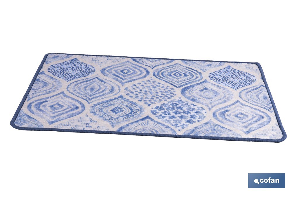 Felpudo entrada casa | Adecuado para interior y exterior | Material resistente | Antideslizante | Diseño con estampado geométrico abstracto | Medidas: 50 x 70 cm - Cofan