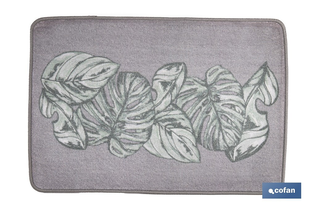 Felpudo entrada casa | Adecuado para interior y exterior | Material resistente | Antideslizante | Diseño con hojas de monstera | Medidas: 50 x 70 cm - Cofan